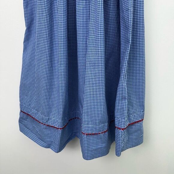 Anavini Kids Blue Gingham Smocked Worm and Apple Puff Sleeve Maxi Dress - Picture 6 of 7